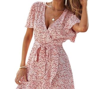 Floral wrap dress brand new women’s size medium
